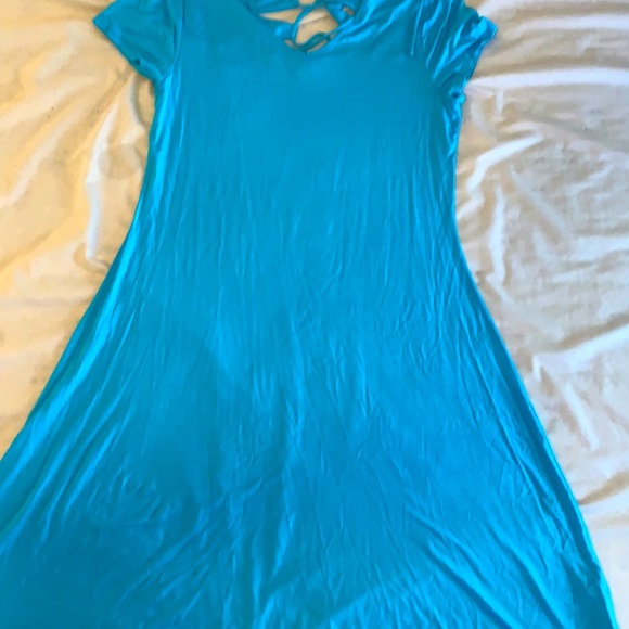 Chicos - Teal blue cotton blend comfort dress. - Picture 1 of 4